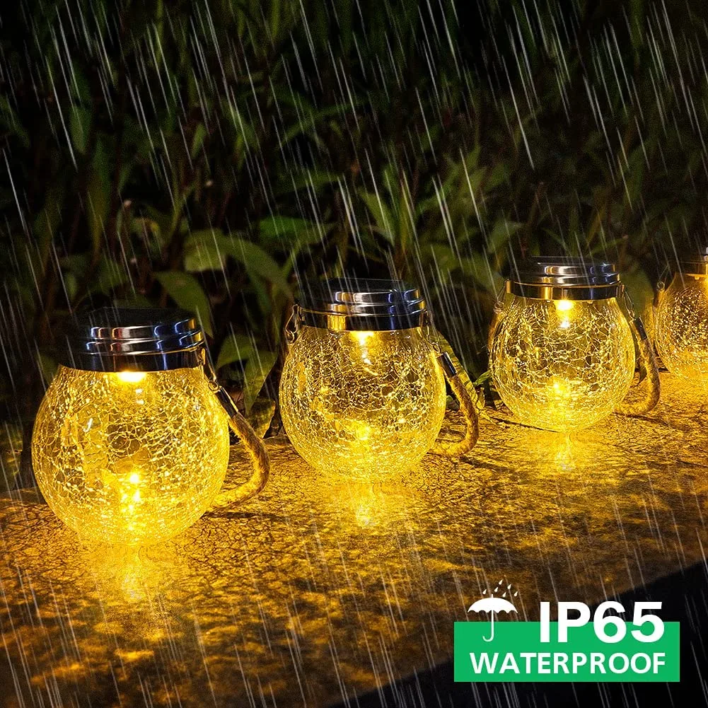 Solar Glass Ball 30 LED Patio Garden Lanterns Wedding Table Decor Outdoor Solar Glass Bottle Lamp LED Hanging Solar Lantern