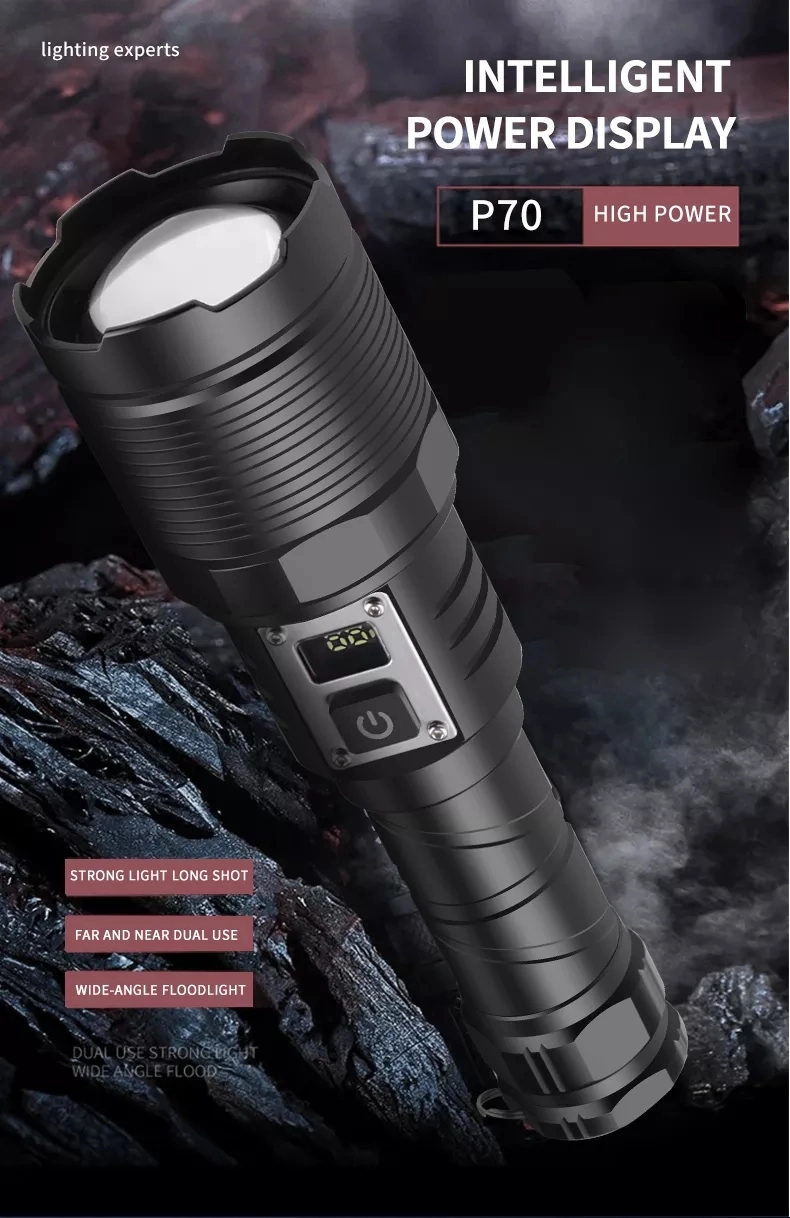 30W Rechargeable Flashlight 1500m Bright 1800 Lumens Xhp70 Powerful USB Tactical LED Flashlight Waterproof Torch Light