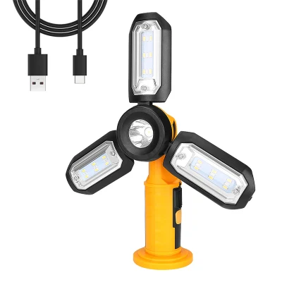 Brightenlux 2022 Lampada da lavoro a LED USB ricaricabile magnetica pieghevole ad alta luminosità di nuovo design con funzione Power Bank
