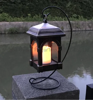 Fcar 1PCS Lanterna appesa a candela senza fiamma tremolante solare a LED