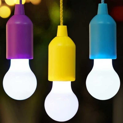 Lampadine a LED colorate con cordino da campeggio, decorazione da giardino