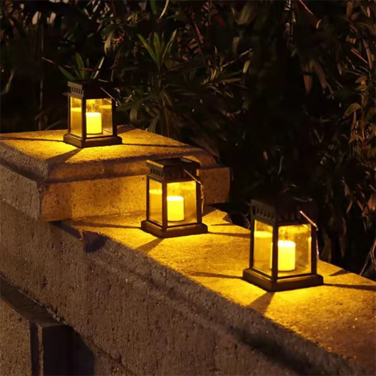 Lanterne LED da esterno decorative ad energia solare da appendere in metallo da campeggio