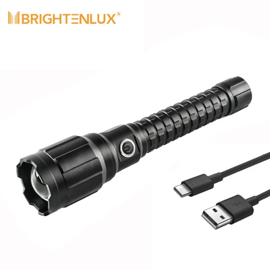 Brightenlux 2022 Nuova migliore torcia tattica USB COB LED 10000 lumen ricaricabile ad alta potenza con Power Bank