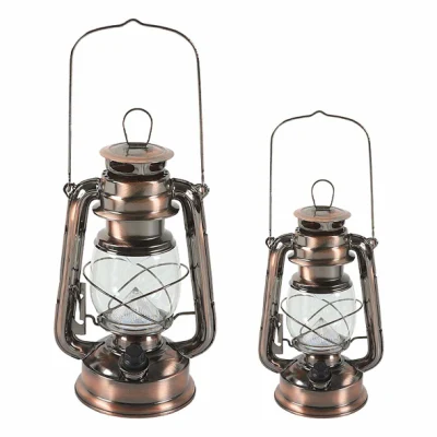 Lampada decorativa a cherosene retrò, lanterna antica, luce per tenda da esterno a LED vintage, luce da campeggio a cherosene