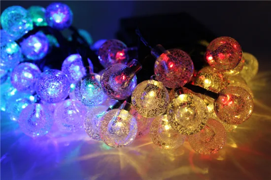 Nuovo LED impermeabile per esterni Colorato decorativo Bubble Ball Fata Natale XMS Luci a corda alimentate ad energia solare per la decorazione delle vacanze in giardino